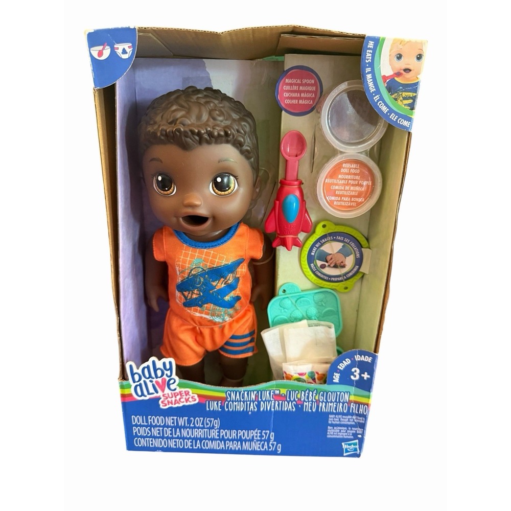 Hasbro Baby Alive Super Snacks Snackin' Luke Boy Doll 2016 NEW